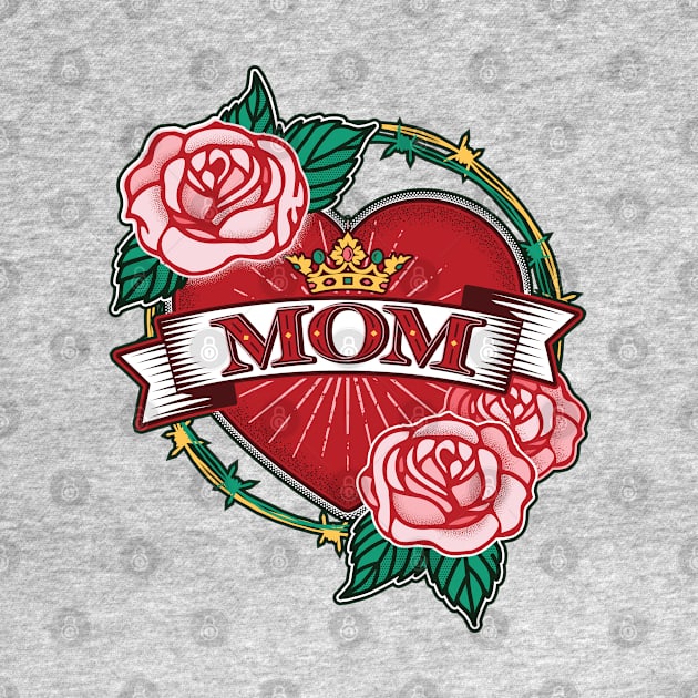 Ornamental Tattoo Style Heart - MOM by wickedpretty